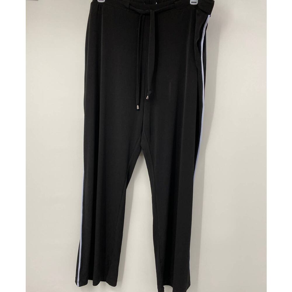 Ellen Tracy Womens Black Pants with White Side Stripes NEW XXL
